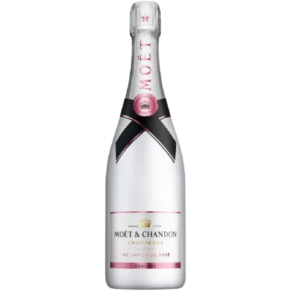 Botella de Champagne Möet & Chandon Rosé Imperial 750ml con lazo rosa.