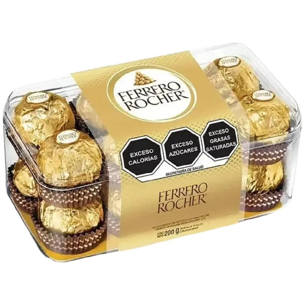 C04: Caja de chocolates Ferrero Rocher de 16 unidades para regalo.