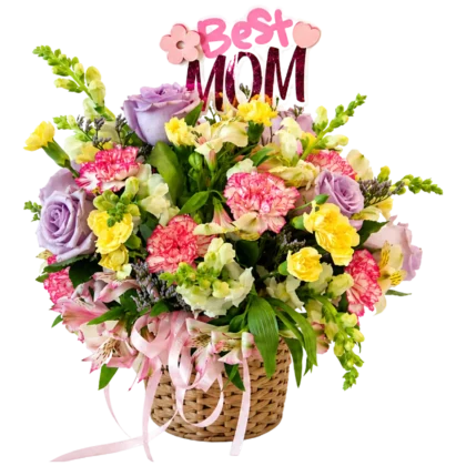 C02 - Canasta Primaveral con Flores y Topper
