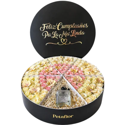 EX05 - Big Flower Personalizada con Rosas, Orquídeas y Bebida