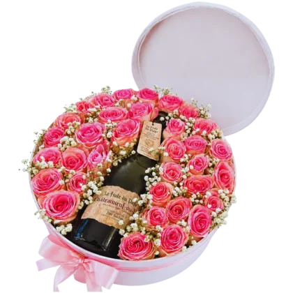 FB14 - Flower Box Redonda 40 Rosas