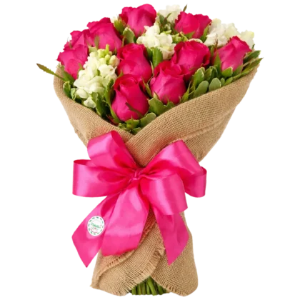 R01 - Ramo Tradicional 12 Rosas en Yutex