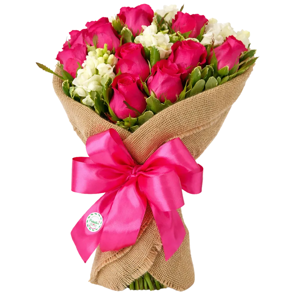R01 - Ramo Tradicional 12 Rosas en Yutex