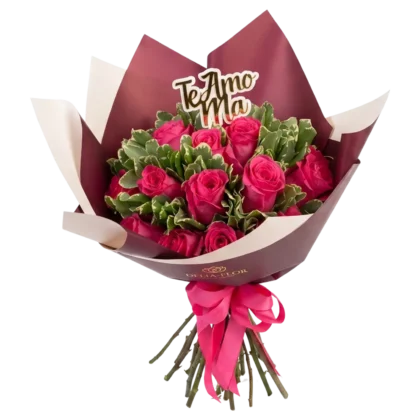 R02 - Pucha de Rosas en Papel Coreano con Topper