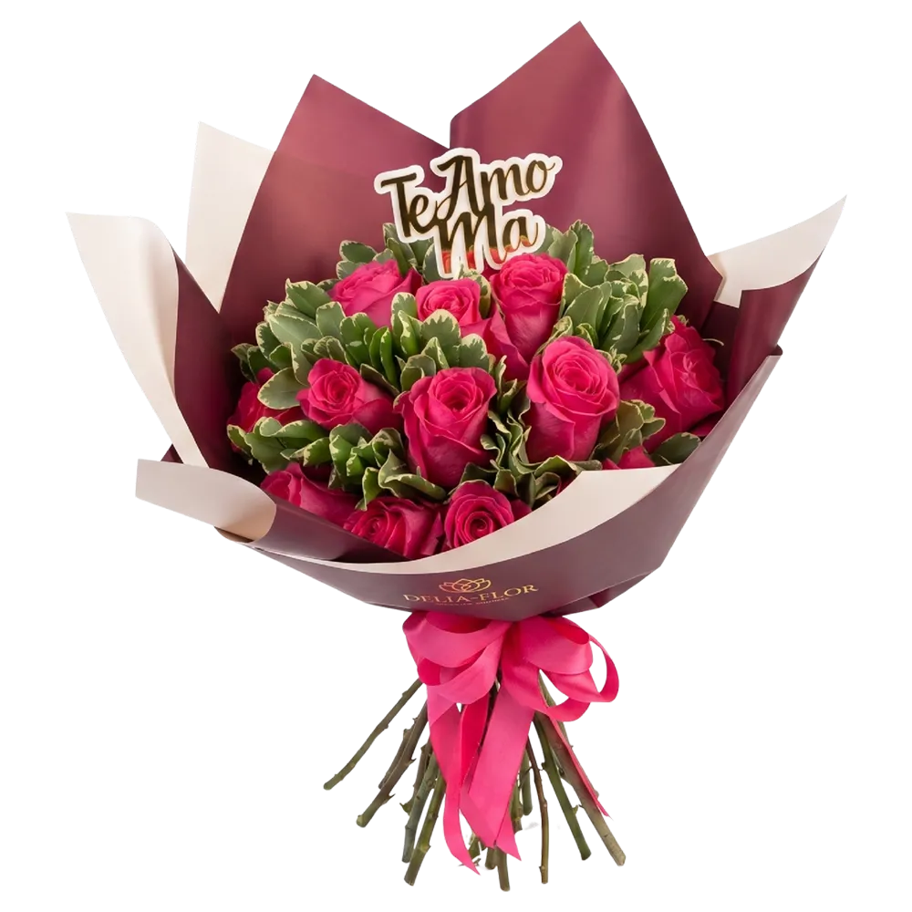R02 - Pucha de Rosas en Papel Coreano con Topper