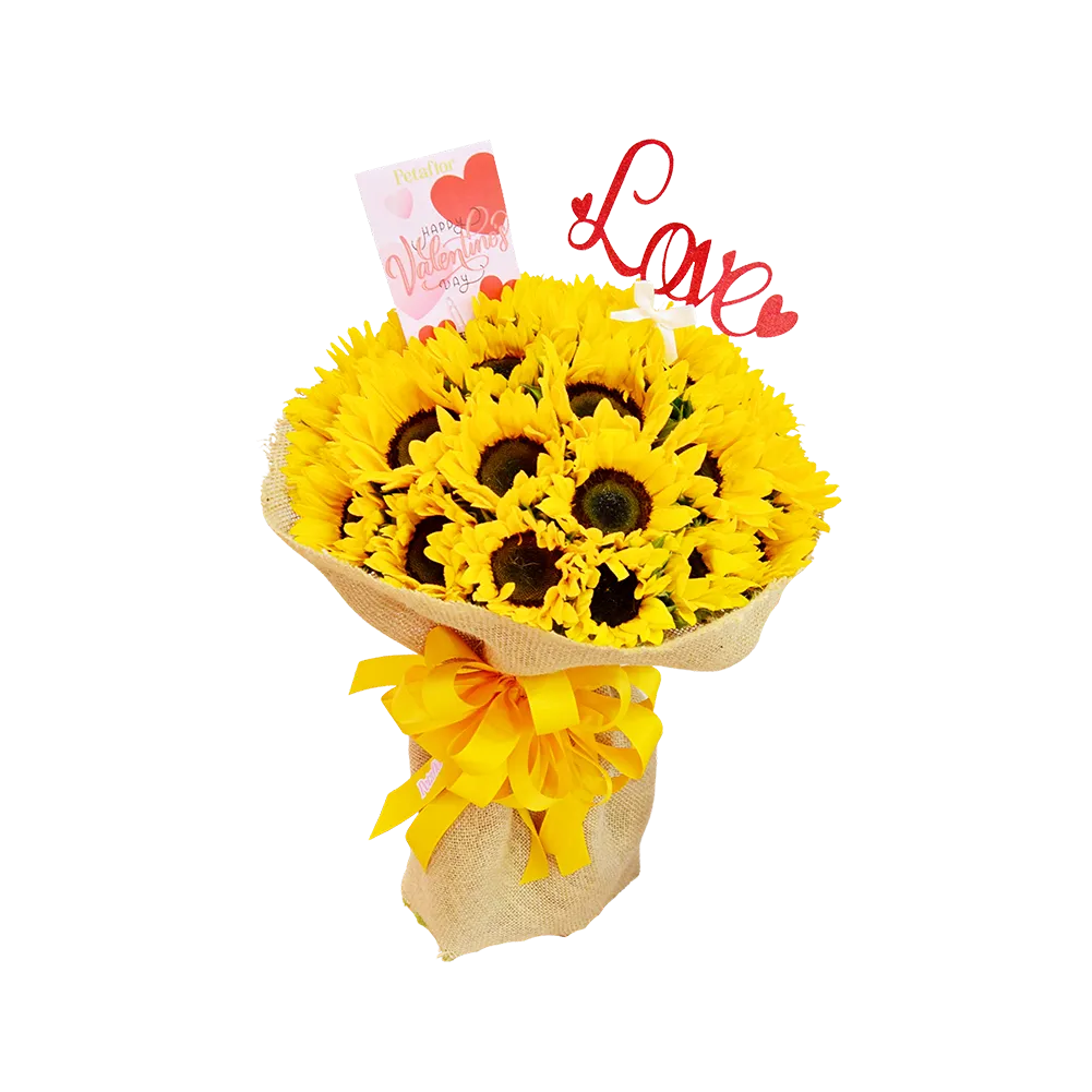 R04 - Ramo de Girasoles en Yutex con Topper