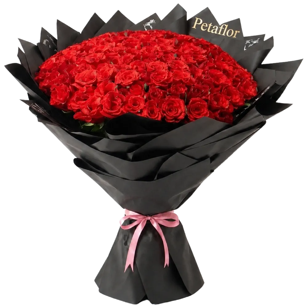 R07 - Ramo de 100 Rosas en Espuma Floral