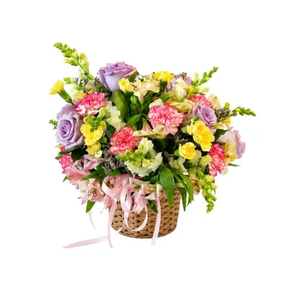 C01 - Canasta primaveral con flores diversas