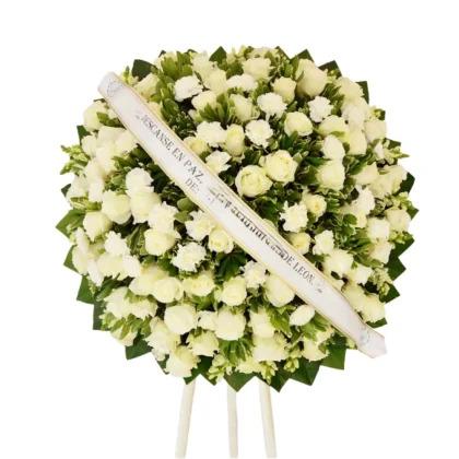 CF07 - Corona fúnebre circular sobre caballete