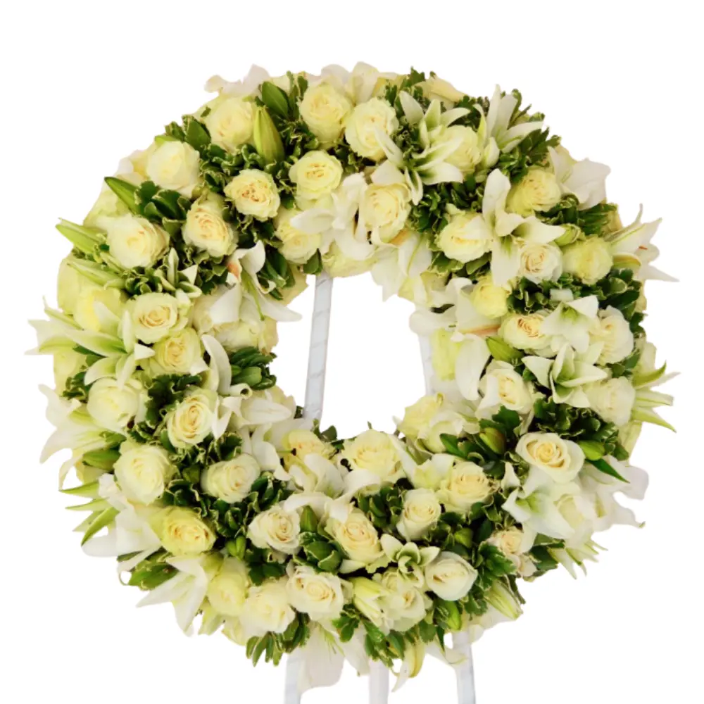 CF10 - Arreglo floral fúnebre con forma circular
