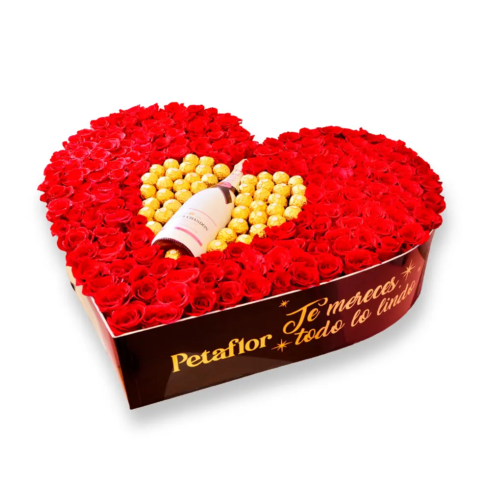EX08 - Exclusivo Big Flower Box en forma de corazón