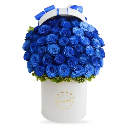 FB08 - Flower Box 50 rosas azules