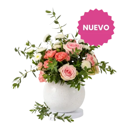 GS03 - Arreglo floral en tonos rosa y blanco