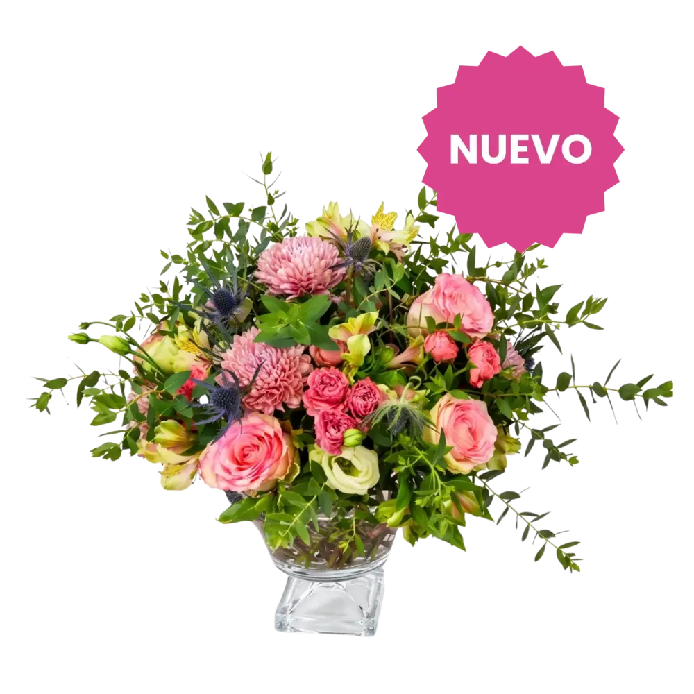 GS05 - Arreglo floral en jarrón de cristal