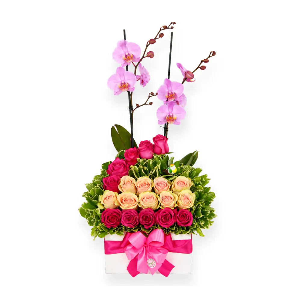 MDF02 - Arreglo floral con espumoso