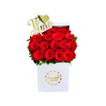 MF03 - Mini flower Box con 16 rosas premium