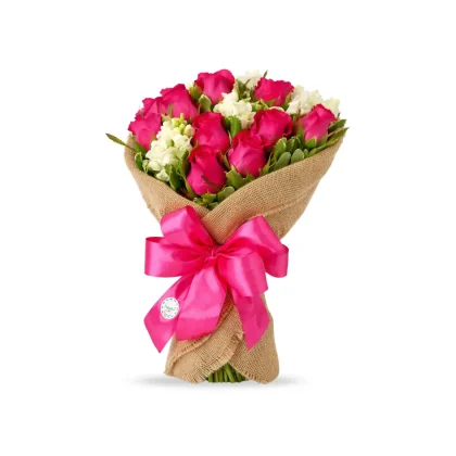 R01 - Ramo tradicional en yutex de 12 rosas